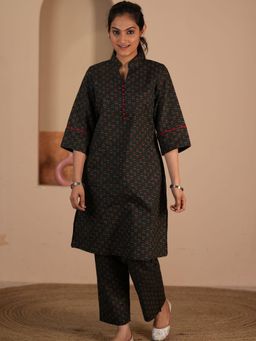 Mera Rang - Rozana Bottle Green Kurta and Pant (Set of 2)