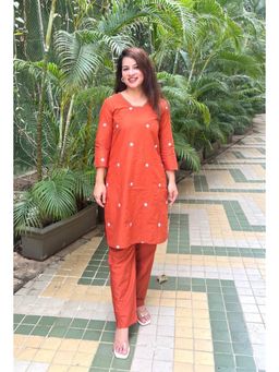 RANGREZA ETHNIC - Orchid Rust Kurta with Pant (Set of 2)