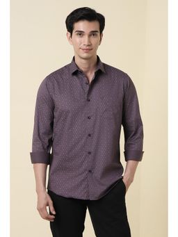 Allen Solly - Men Purple Sport Fit Print Full Sleeves Casual Shirt