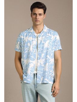 Louis Philippe - Men Light Blue Half Sleeves Casual Shirt