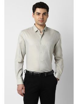 Peter England - Men Grey Regular Fit Full Sleeves Formal Shirt