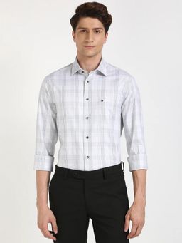 Tommy Hilfiger - Checks Regular Fit Cotton Grey Formal Shirt
