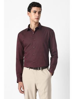 Van Heusen - Men Maroon Full Sleeves Party Shirt