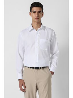 Van Heusen - Men White Solid Full Sleeves Formal Shirt