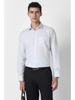 Van Heusen - Men Light Blue Check Full Sleeves Formal Shirt