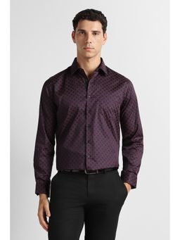 Van Heusen - Men Navy Blue Print Full Sleeves Wedding Shirt