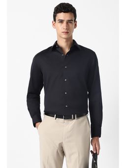 Van Heusen - Men Black Solid Full Sleeves Formal Shirt