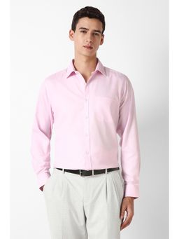 Van Heusen - Men Pink Textured Full Sleeves Formal Shirt