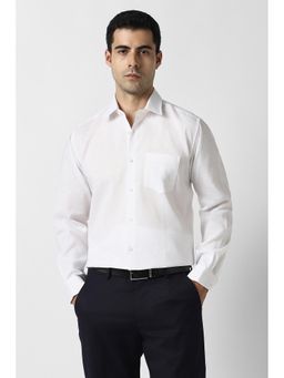 Van Heusen - Men White Textured Full Sleeves Formal Shirt