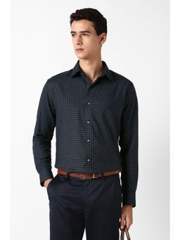 Van Heusen - Men Black Check Full Sleeves Formal Shirt