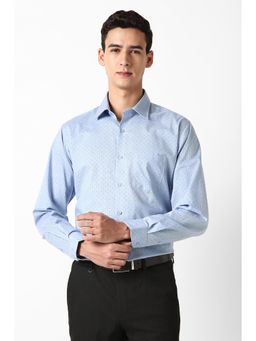 Van Heusen - Men Light Blue Print Full Sleeves Formal Shirt