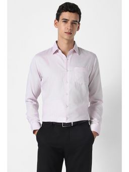 Van Heusen - Men Lilac Stripe Full Sleeves Formal Shirt