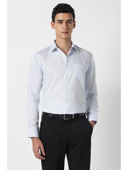 Van Heusen - Men Light Blue Stripe Full Sleeves Formal Shirt
