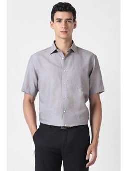 Van Heusen - Men Grey Half Sleeves Formal Shirt