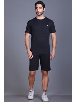 Parcel Yard - Men Summer Short Sleeve Black T-Shirt and Shorts