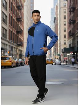 Dida - Colourblocked Comfort Fit Activewear Blue Jacket with Track Pant