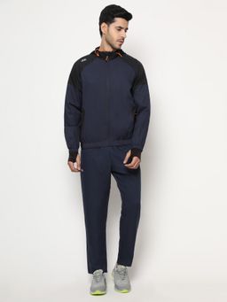 Dida - Colourblocked Hood Navy Blue Hoodie with Track Pant
