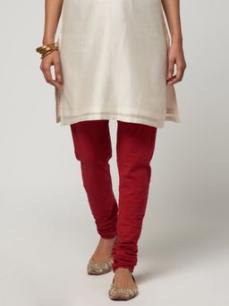 Fabindia - Maroon Cotton Nagri Regular Churidar