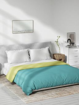 Ddecor Live Beautiful - Plain Reversible Double Quilt - Turquoise