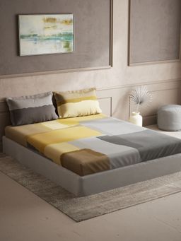 Ddecor Live Beautiful - Abstract Queen 144 TC Bedsheet With 2 Pillow Covers - Grey