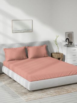 Ddecor Live Beautiful - Plain Queen 180 TC Bedsheet With 2 Pillow Covers - Pink