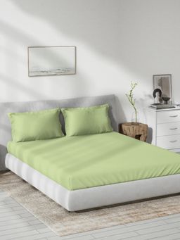 Ddecor Live Beautiful - Plain Queen 180 TC Bedsheet With 2 Pillow Covers - Green