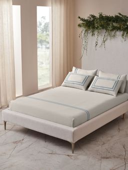 Ddecor Live Beautiful - Abstract King 180 TC Bedsheet With 4 Pillow Covers - Grey