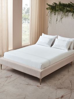 Ddecor Live Beautiful - Abstract King 180 TC Bedsheet With 4 Pillow Covers - White