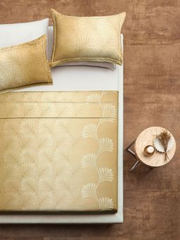 Ddecor Live Beautiful - Nature King 180 TC Bedsheet With 2 Pillow Covers - Yellow