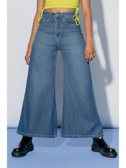 FREAKINS - Mid Blue Flare Jeans