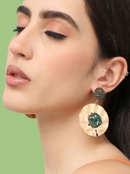 Sohi - Gold Plated Designer Stone Party Drop Earring For Women