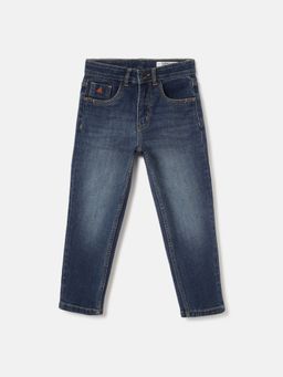Blue Giraffe - Boys Mid Blue Washed Carrot Fit Jeans