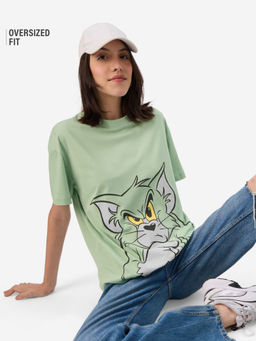 The Souled Store - Official Tom And Jerry Time To Think Women Oversized T-Shirt