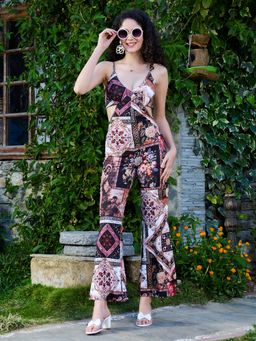Tandul - Women Multi-Color Lycra Floral Jumpsuit