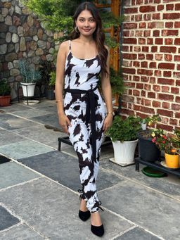 Tandul - Women Multi-Color Crepe Abstract Jumpsuit