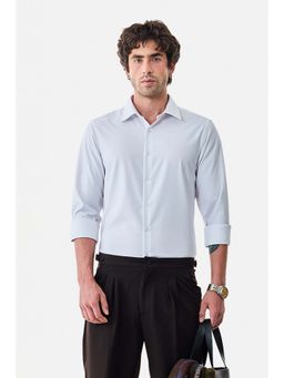 Snitch - Men White Solid Full Sleeves Slim Formal Shirt