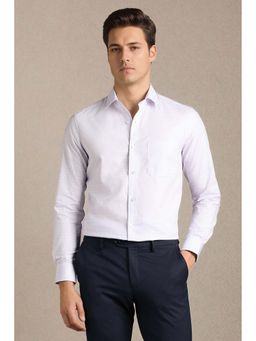 Louis Philippe - Men White Checks Full Sleeves Formal Shirt