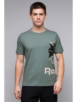 Reebok - Men Green Printed T-Shirt
