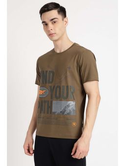 Reebok - Men Brown Printed T-Shirt
