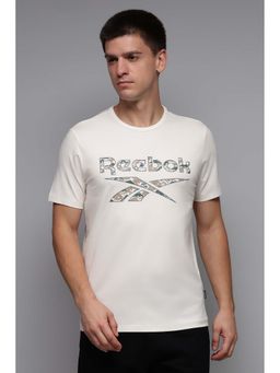 Reebok - Men Beige Printed T-Shirt