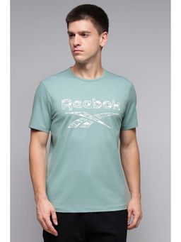 Reebok - Men Green Printed T-Shirt