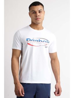 Reebok - Men White Printed T-Shirt