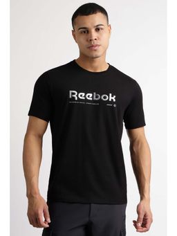Reebok - Men Black Typography T-Shirt