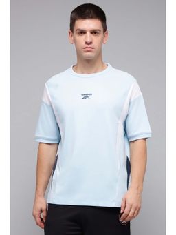 Reebok - Men Blue Colorblock T-Shirt