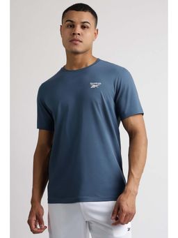 Reebok - Men Blue Solid T-Shirt