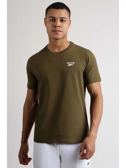 Reebok - Men Olive Solid T-Shirt