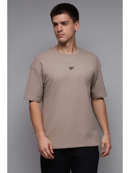 Reebok - Men Beige Solid T-Shirt