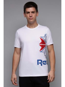 Reebok - Men White Printed T-Shirt