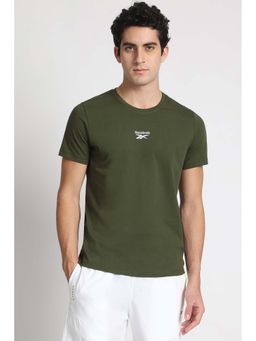 Reebok - Men Olive Solid T-Shirt