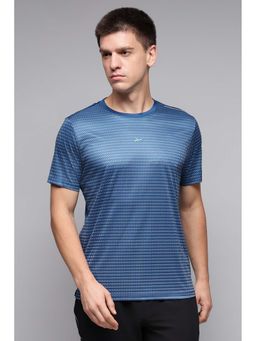 Reebok - Men Blue Printed T-Shirt
